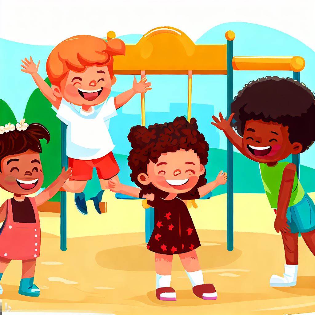 happy kids of different races 